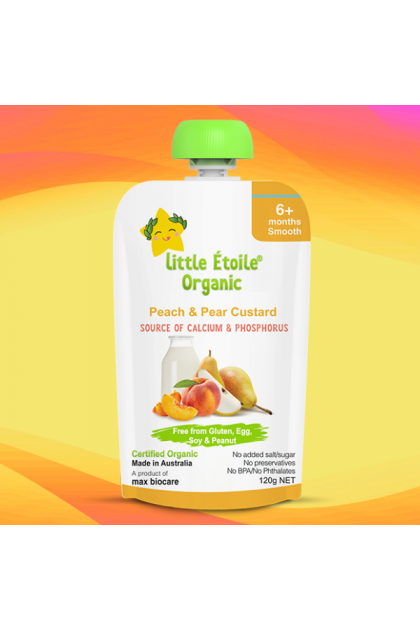 Little Etoile Organic Baby Puree  - Peach & Pear Custard